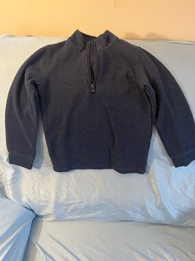 Boys ToughSkins Quarter-Zip Pullover Sweater - Dark Navy